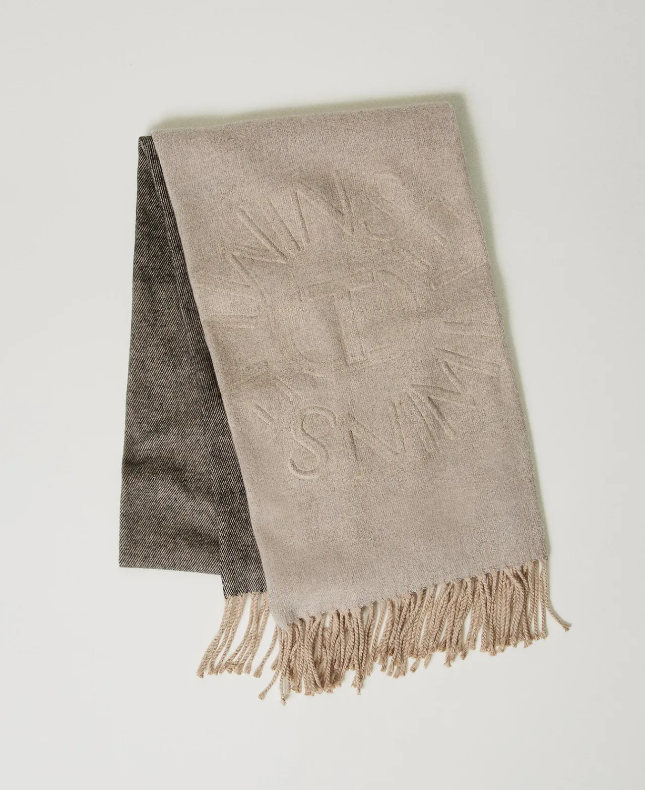 Écharpes*TWINSET Milano Étole En Drap Avec Franges Beige Foncé