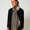 Écharpes*TWINSET Milano Étole En Drap Avec Franges Beige Foncé