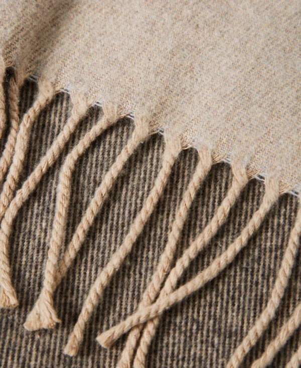 Écharpes*TWINSET Milano Étole En Drap Avec Franges Beige Foncé