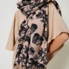 Écharpes*TWINSET Milano Étole En Drap Floral Wonder Beige