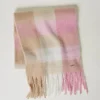 tole_en_drap_jacquard_0.webp Écharpes*TWINSET Milano Étole En Drap Jacquard Multicolore Carreau Les Beiges/Rose « Prism Pink »
