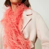 Écharpes*TWINSET Milano Étole MYFO Avec Plumes Corail Fluo