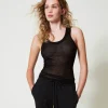 T-Shirts Et Tops*TWINSET Milano Top Ajusté En Maille De Viscose Noir
