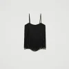 top_court_myfo_avec_frang_1.webp T-Shirts Et Tops*TWINSET Milano Top Court MYFO Avec Franges Noir