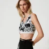 T-Shirts Et Tops*TWINSET Milano Top Cropped Jacquard En Fil Treeblend Jacquard Chats Neige/Noir