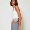 T-Shirts Et Tops*TWINSET Milano Top En Crêpe Cady Et Organza Brodé Crème White