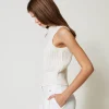 top_en_maille_avec_ctes_e_3.webp T-Shirts Et Tops*TWINSET Milano Top En Maille Avec Côtes Et Torsades Off White