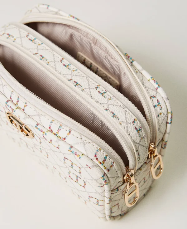 Autres Accessoires*TWINSET Milano Trousse De Toilette Avec Oval T OVAL T Fleur et Twinset/Ivoire