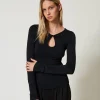T-Shirts Et Tops*TWINSET Milano T-shirt Ajouré Noir