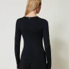T-Shirts Et Tops*TWINSET Milano T-shirt Ajouré Noir