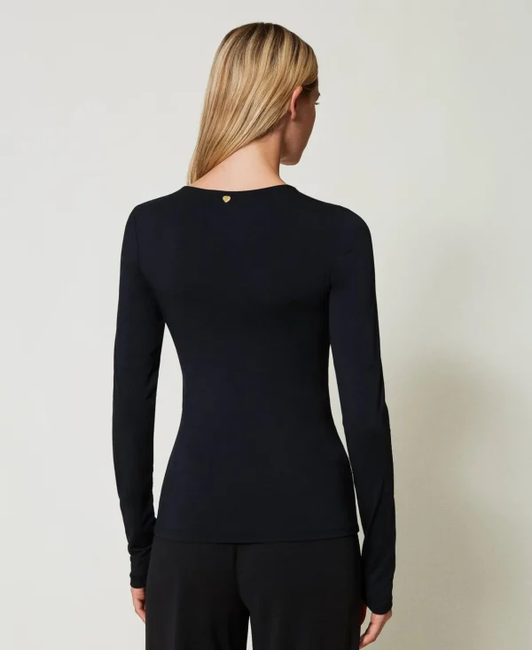 T-Shirts Et Tops*TWINSET Milano T-shirt Ajouré Noir