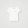 T-Shirts Et Tops*TWINSET Milano T-shirt Ajusté Avec Broche Crochet Blanc