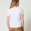T-Shirts Et Tops*TWINSET Milano T-shirt Ajusté Avec Broche Crochet Blanc