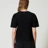 T-Shirts Et Tops*TWINSET Milano T-shirt Avec Broderie En Nœud Noir