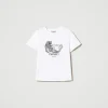 T-Shirts Et Tops*TWINSET Milano T-shirt Avec Broderie Siglée Et Jaguar Blanc