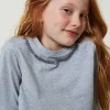 T-Shirts Et Tops*TWINSET Milano T-shirt Avec Imprimé Collier Et Strass Gris Moyen Mélangé Clair