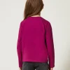 T-Shirts Et Tops*TWINSET Milano T-shirt Avec Imprimé Et Paillettes Magenta Purple