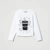 tshirt_avec_imprim_et_str_1.webp T-Shirts Et Tops*TWINSET Milano T-shirt Avec Imprimé Et Strass Off White