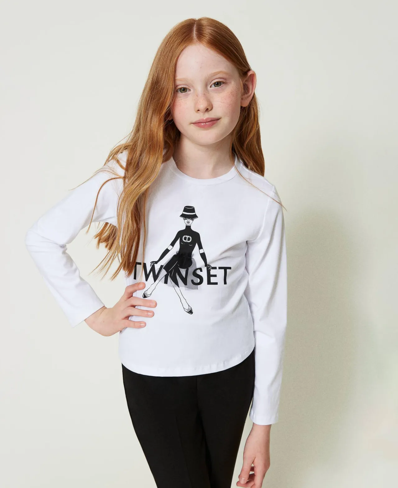 T-Shirts Et Tops*TWINSET Milano T-shirt Avec Logo Imprimé Pailleté Off White