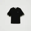 T-Shirts Et Tops*TWINSET Milano T-shirt Avec Logo Oval T Et Plumes Noir