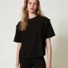T-Shirts Et Tops*TWINSET Milano T-shirt Avec Strass Dégradés Noir