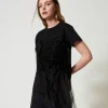 T-Shirts Et Tops*TWINSET Milano T-shirt Avec Volants En Crépon Noir