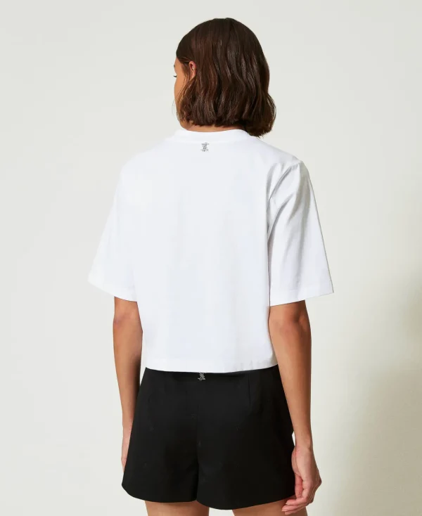 T-Shirts Et Tops*TWINSET Milano T-shirt Boxy MYFO Avec Imprimé Et Sequins Imprimé Purple Tigre