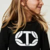 T-Shirts Et Tops*TWINSET Milano T-shirt Cropped Avec Logo Caoutchouté Noir