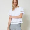 tshirt_regular_avec_logo__0.webp T-Shirts Et Tops*TWINSET Milano T-shirt Regular Avec Logo Brodé Blanc