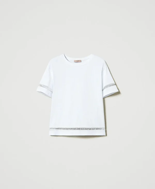 tshirt_regular_avec_logo__1.webp T-Shirts Et Tops*TWINSET Milano T-shirt Regular Avec Logo Brodé Blanc