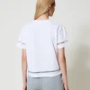 tshirt_regular_avec_logo__3.webp T-Shirts Et Tops*TWINSET Milano T-shirt Regular Avec Logo Brodé Blanc