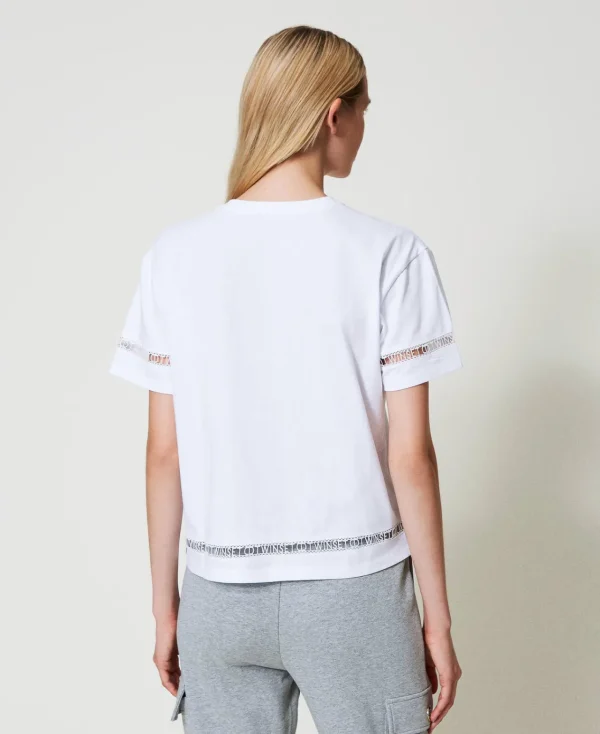 tshirt_regular_avec_logo__3.webp T-Shirts Et Tops*TWINSET Milano T-shirt Regular Avec Logo Brodé Blanc