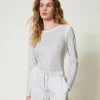 tshirt_stretch_avec_stras_2.webp T-Shirts Et Tops*TWINSET Milano T-shirt Stretch Avec Strass All-over Off White